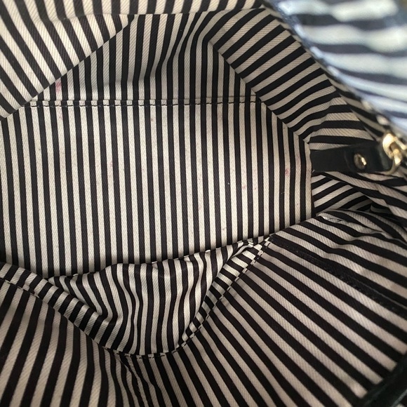 Kate Spade- Black Leather two Strap Hobo Style Satchel with Shoulder Strap - Picture 7 of 8